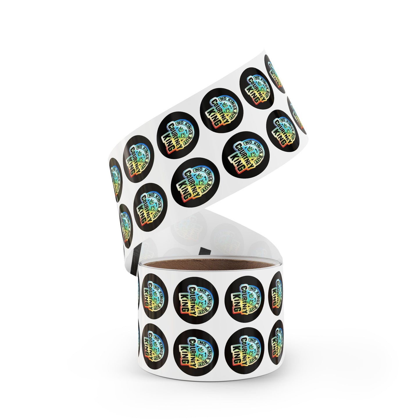 Round Sticker Label Rolls No Kings but Courtney King