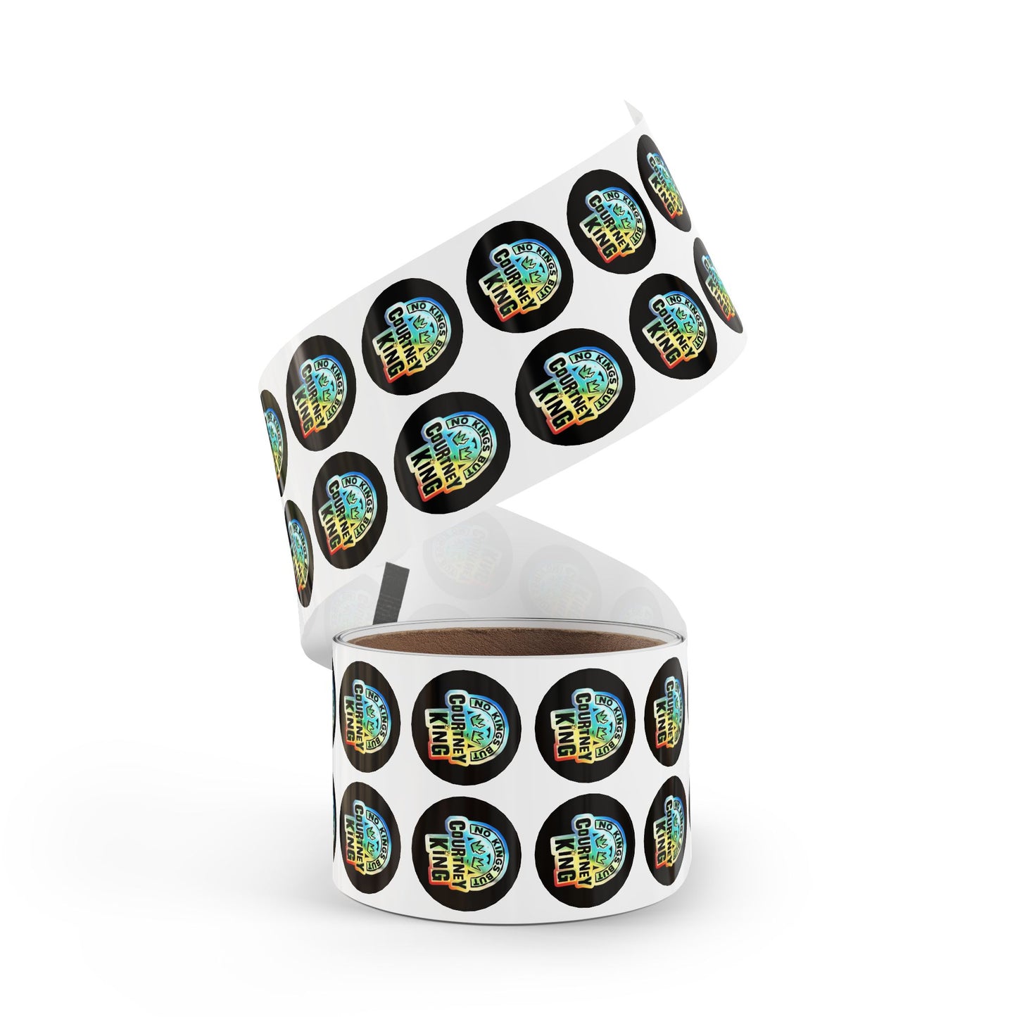 Round Sticker Label Rolls No Kings but Courtney King